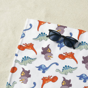 Toalha De Praia Cartoon Dinossaur Pattern