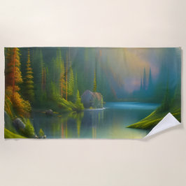 Toalha De Praia Casa doce na floresta