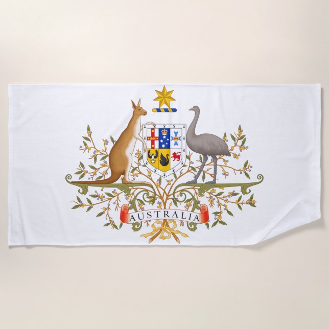 Toalha De Praia Casaco de Armas da Austrália (Frente)
