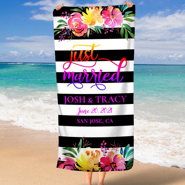 Toalha De Praia Casamento, Noiva, Groom, Esposa, Marido, Presente  (Wedding, Bride, Groom, Wife, Husband, Wedding Gift Beach Towel)