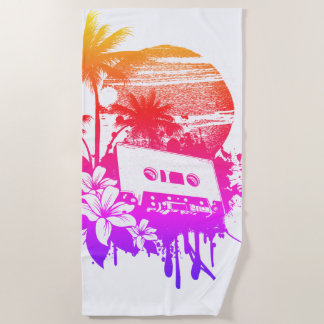 Toalha De Praia Cassete Tropical Rainbow Sunset Beach Towel