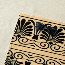 Toalha De Praia Castanho árabe mediterrânico grego