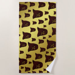 Toalha De Praia castanho, fantasma, pilha, face, ouro, brilhante, 