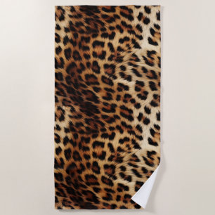 Toalha De Praia Castanho-Leopardo