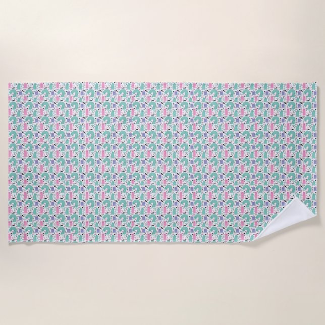 Toalha De Praia Cat Art | Gatos-De-Chuva (Frente)