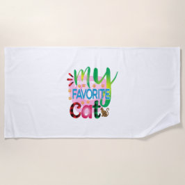 Toalha De Praia Cat Art Meu Gato Favorito