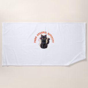Toalha De Praia Cat Lover Halloween Purr-anormal Atividade Spooky