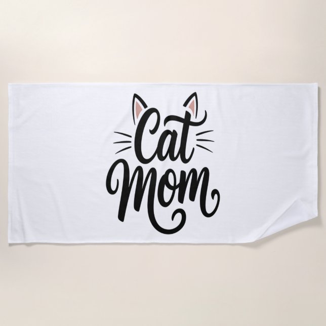 Toalha De Praia Cat Mãe Sussurros e Orelhas (Frente)