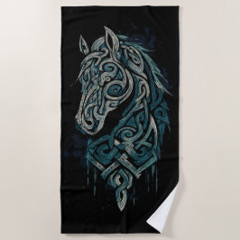 Toalha De Praia Cavalo Celta – Desenho de Nó Viking