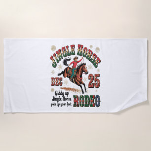 Toalha De Praia Cavalo de Jingle Rodeo de Natal