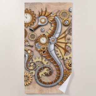 Toalha De Praia Cavalo-Marinho Steampunk Arte Surrealista Vintage