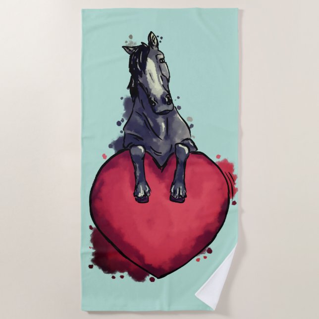 Toalha De Praia Cavalos de amor (Frente)