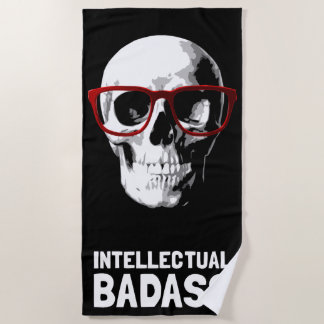 Toalha De Praia Caveira com Óculos Vermelhos – Badass Intelectual