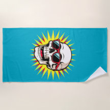 Caveira Engraçada Com Óculos De Sol – Cartoon Riso