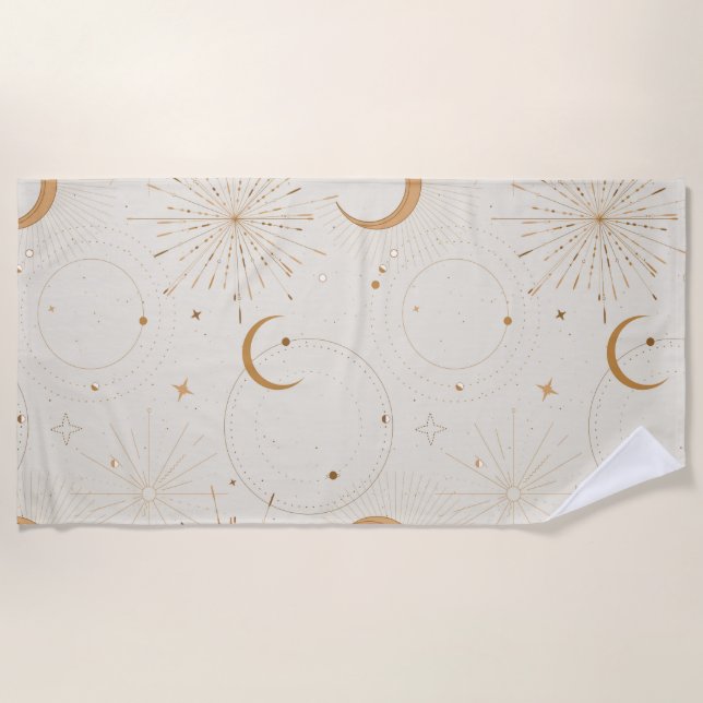 Toalha De Praia Celestial space light star moon universe fabrics (Frente)