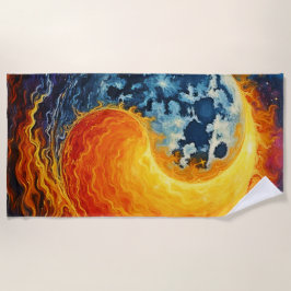 Toalha De Praia Celestial Yin Yang Art