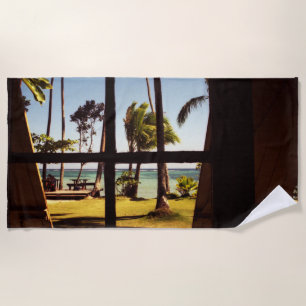Toalha De Praia Cena de praia tropical de Fiji btcn