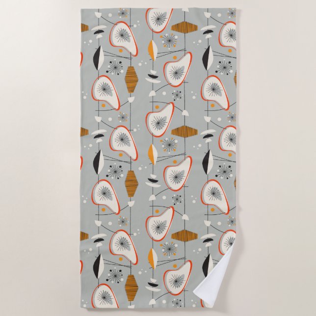 Toalha De Praia Cerceta geométrica & teste padrão azul (Frente)