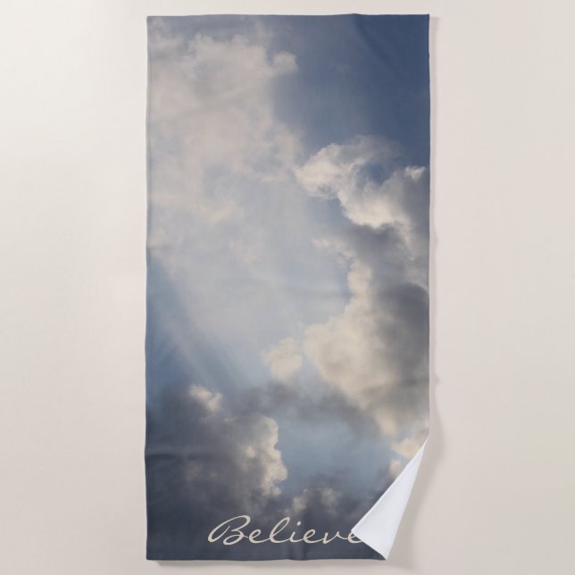 Toalha De Praia Céu Azul Inspiron Sunbeams (Frente)