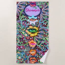 Toalha De Praia Chakra Floral Dreamer Colorida Mística Incomum