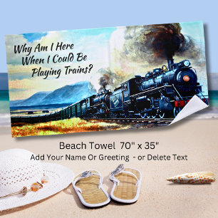 Toalha De Praia Change Text - Steam Train Locomotive Engines