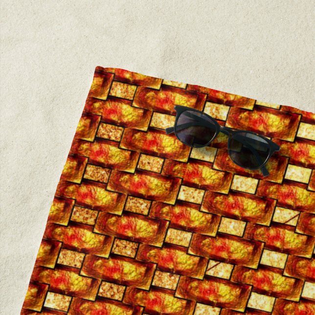 Toalha De Praia Chapas esculpidas de laranja castanho (In Situ)