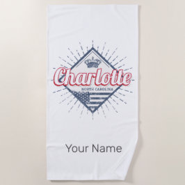 Toalha De Praia Charlotte City North Carolina Estados Unidos EUA
