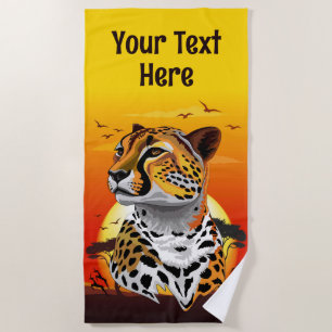 Toalha De Praia Cheetah African Feline Wild Animal