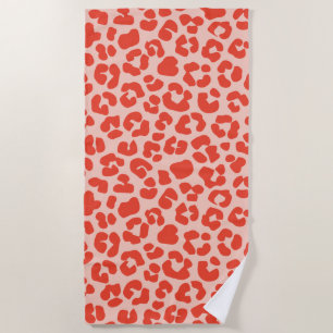 Toalha De Praia Cheetah Impressão Pattern Red