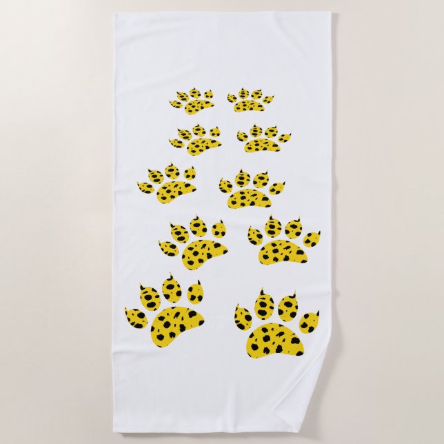 Toalha De Praia Cheetah Paw Print Beach Towel (Frente)
