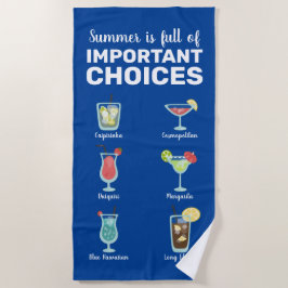 Toalha De Praia Cheio de escolhas importantes: Cocktails de Verão