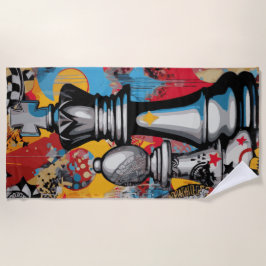 Toalha De Praia Chess King Pop Art Strategy Design