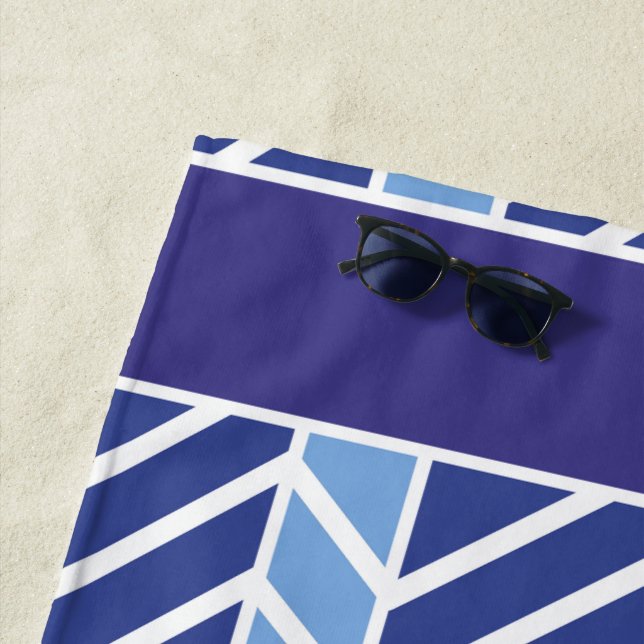 Toalha De Praia Chevron Pattern Blue (In Situ)
