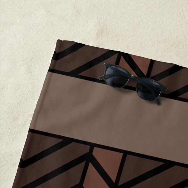 Toalha De Praia Chevron Pattern Brown (In Situ)