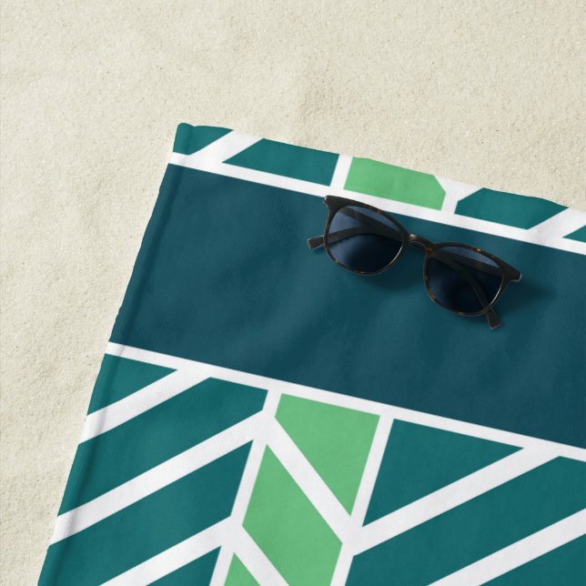 Toalha De Praia Chevron Pattern Teal (In Situ)