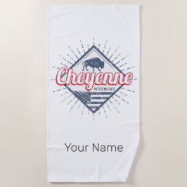 Toalha De Praia Cheyenne City Wyoming Estados Unidos Vintage EUA