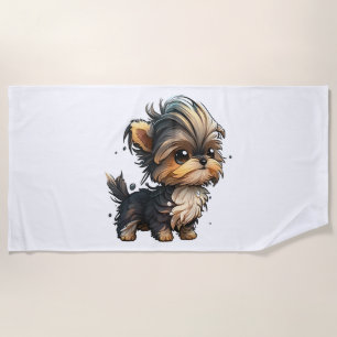 Toalha De Praia Chibi Yorkshire Terrier