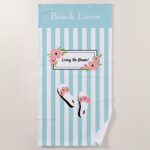 TOALHA DE PRAIA CHIC BEACH LOVER TOWEL_ "VIVENDO O SONHO!"