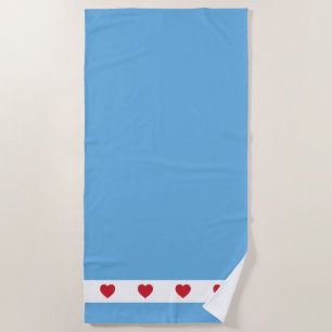 Toalha De Praia Chicago Love Beach Towel Azul