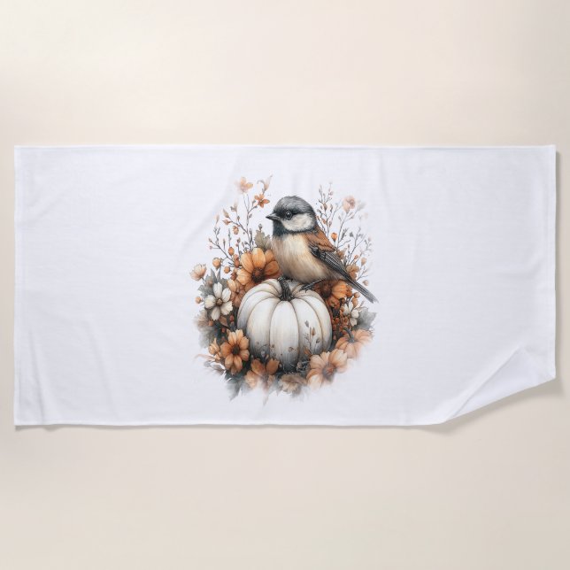 Toalha De Praia Chickadee Shirt Country Pumpkin (Frente)