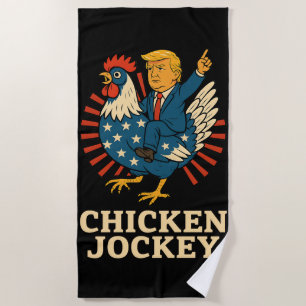 Toalha De Praia Chicken Jockey Trump Engraçado Memória