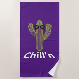 Toalha De Praia Chill N Cactus Design - Beach Towel