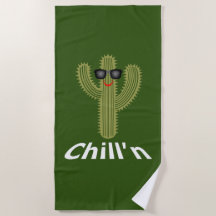 Chill N Cactus Design - Beach Towel