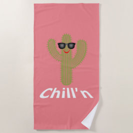 Toalha De Praia Chill N Cactus Design - Beach Towel