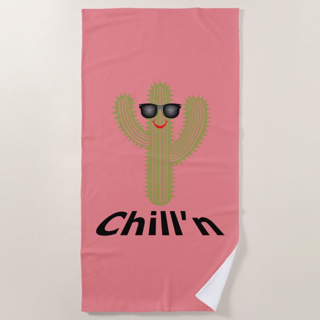 Toalha De Praia Chill N Cactus Design - Beach Towel (Frente)