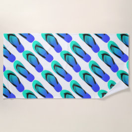 Toalha De Praia Chinelos Azuis Summertime