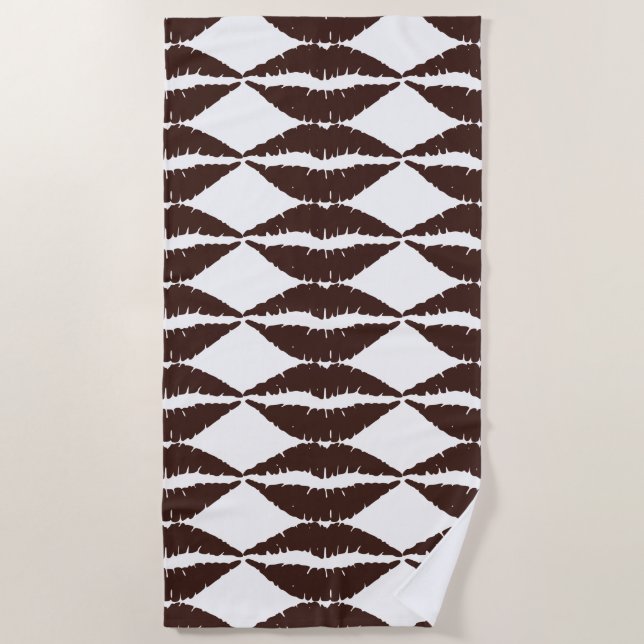 Toalha De Praia Chocolate Brown Lipstick Impressão (Frente)