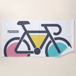 Toalha De Praia Ciclo de Nome Personalizado