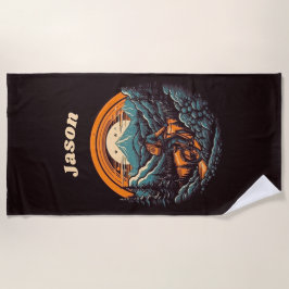 Toalha De Praia Ciclo de vida, retro personalizável