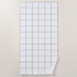 Toalha De Praia Cinza de grade